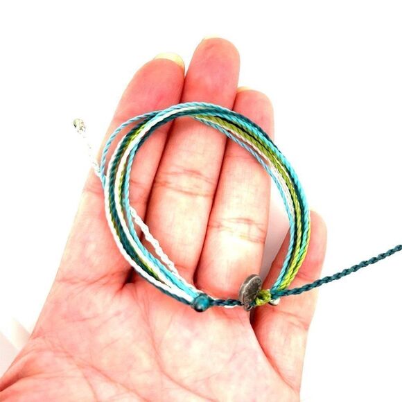 Pura Vida White, Green & Blue Strand Bracelet - Picture 2 of 4